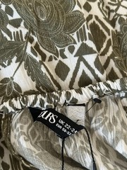 Yours Khaki Floral Sleeveless Summer Dress Size 22-24 Plus Size Summer Dress