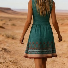 Casual Womens Peacock Green Dress Sizes S-2XL Free Shipping