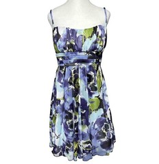 IZ Byer Watercolor Floral Summer Party Mini Dress Babydoll Tulle Wedding HOCO XL