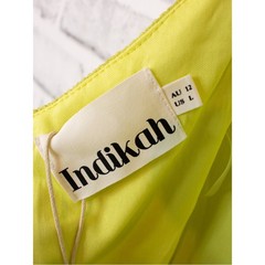 Indikah Showpo Maxi Dress Size Large Chartreuse Resort Vacation Stretch Knit