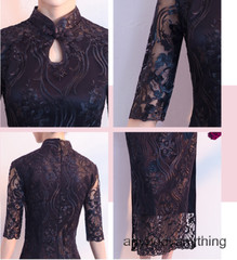 Women Chinese Style Floral Cheongsam Dress Evening Maxi Dress Wedding Qipao Slim