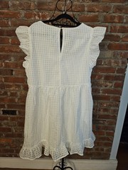 Jodifl White Checked Overlay Lined Large Dress With Ruffles NWT MSRP$47