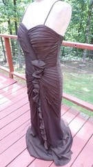 NEW- BARI JAY – Sheer Chiffon Brown Holiday Formal Evening Dress 12