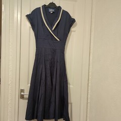 Collectif Vintage London Navy long Dress Size 8 , I&rsquo;m good condition
