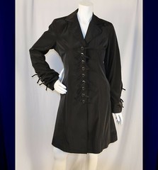 BETSEY JOHNSON Black Solid Polyester Women Lace Up Dress Jacket Size S