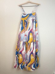 Peter Som for Anthropologie Marbled Maxi Dress Size S NWT