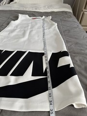 NIKE SPORTSWEAR Black & White Logo Athletic Leisure Jersey Dress X-Small