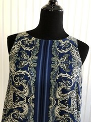 Max Studio Sleeveless Swing Paisley Tank Dress Womens Size Small Blue Green Tan