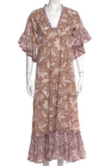 LIDO Size Small / Medium Boho Floral Maxi Dress Flutter Sleeve Lightweight