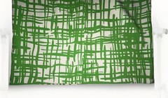 Emma & Michelle Dress 12 L Green White Geometric Pleated Pockets Sheath Mod