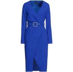 PINKO Wrap Dress Belted Midi Office Day Dress Electric Blue Size 40 – RP £517.00