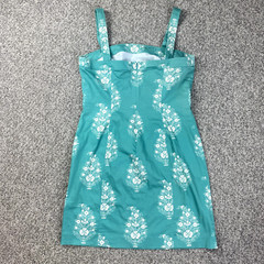 Jones New York Signature Large Dress Green Floral Adjustable Button Strap Zip