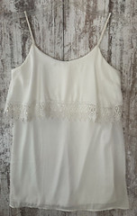 MY STORY Women&rsquo;s Size M Ivory Chiffon Lined Spaghetti Strap Mini Dress