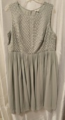 2X Geode Sleeveless Dress Sage Green/Gray Color Modcloth 100% Polyester