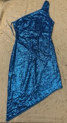 Aqua Formal Women’s Sequin One Shoulder Asymmetrical Dress (Size XS)