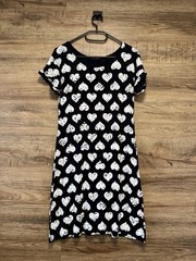 Select Black & White/grey Heart Print jersey Dress – Size 10