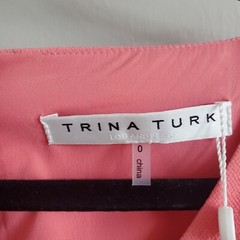 Trina Turk Women&rsquo;s Lemonade Short Sleeve V-Neck Shift Mini Dress Ginger Size 0