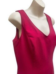 White House Black Market Sheath Dress Pink Sleeveless Size 8 Career Midi