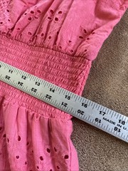 Women’s Dress XL Pink Dress Barbie-core Cottage-core Boho Eyelet Tiered Midi