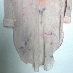 Free People Oversized Button Up Cotton Candy Duster Lightweight Gauze Fabric
