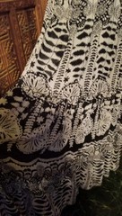 Alyn Paige*Black & White Sand Dollar Design Spaghetti Strap Lg. Maxi Dress Sz 8
