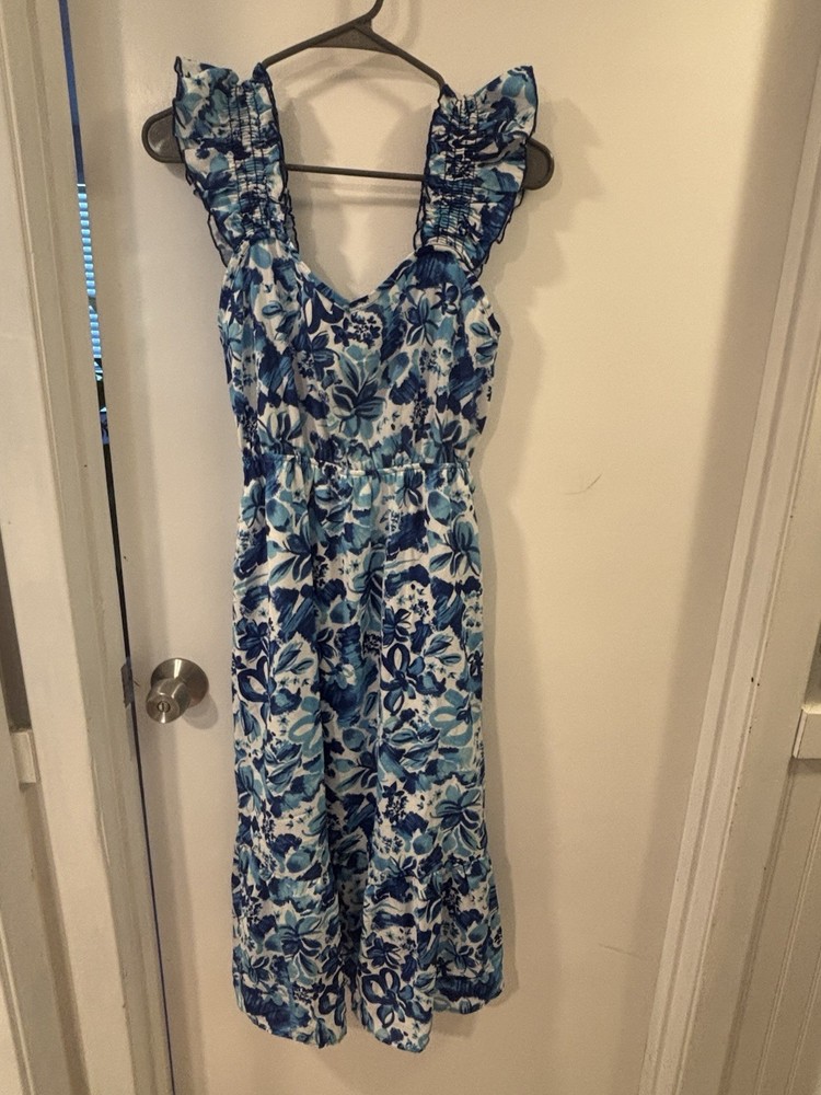 NWT Periwinkle Southern Blossom Blue Floral Dress Size S