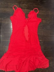 Windsor Red Mini Dress V Neck Slim Fit Size Medium
