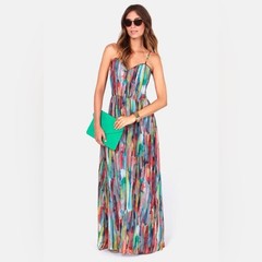Jack by BB Dakota Multicolor Brushstroke Strap Maxi Dress