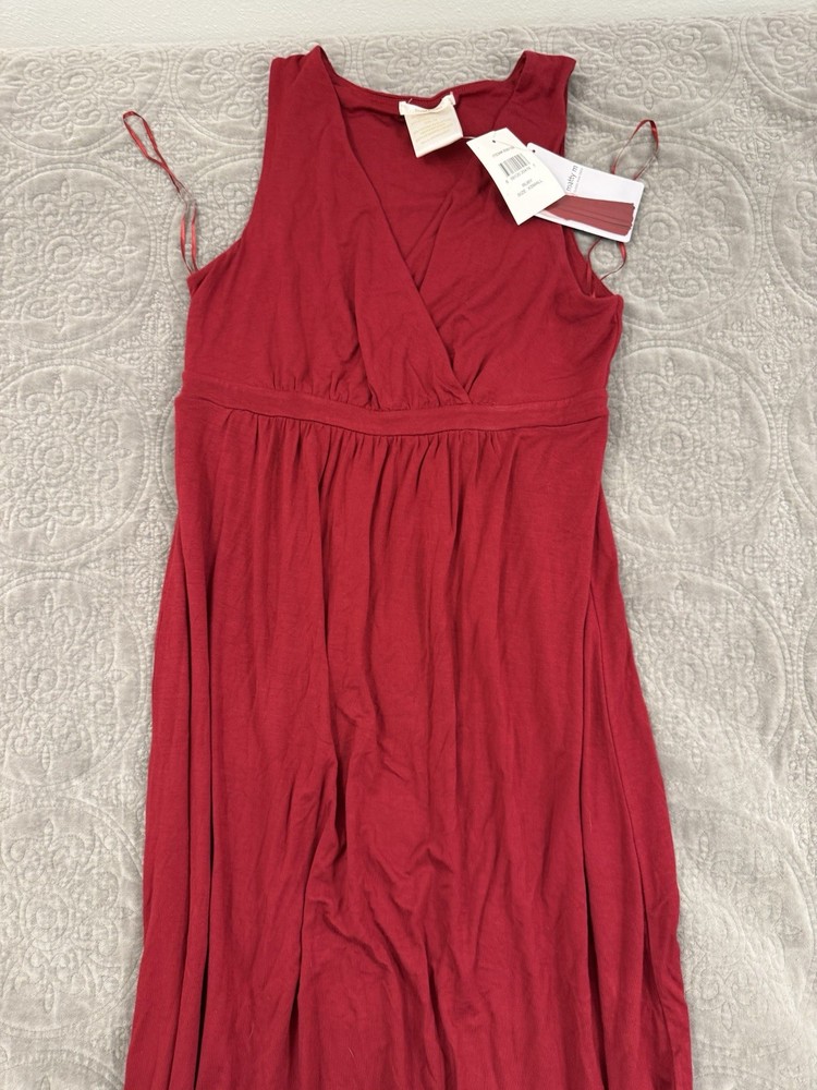 Matty M Classic Maxi V-Neck Ruby Red Dress Size XS Sleeveless NWT