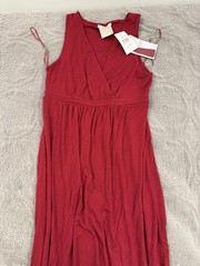 Matty M Classic Maxi V-Neck Ruby Red Dress Size XS Sleeveless NWT