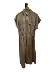 A New Day Button-Down Utility Midi Shirtdress with Belt