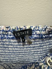 1.STATE Blue White Smocked Floral Puff Sleeve Mini Dress – Size L