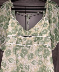 Hello Molly “Drinking Games” Size 8 Mini Dress Green White Chest Cut Out