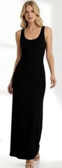 Y2K Merona Dark Gray Maxi Tank Dress Stretchy Jersey Scoop Neck Size XL TALL