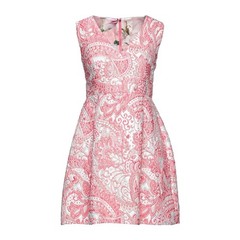 NWT Dolce & Gabbana Pink Floral Jacquard Pleated Sheath Mini Dress IT 40 S