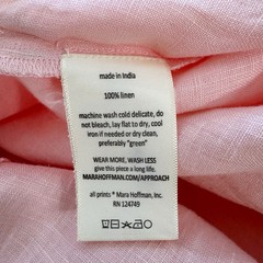Mara Hoffman Women&rsquo;s Linen Dress Size M Salmon Pink Ruffle Hem W/ Belt