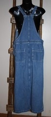 Womens~VINTAGE 90s~FADED GLORY~Medium Wash~BIB OVERALL Dress~Distressed~COTTON~M