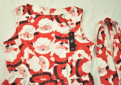 women&rsquo;s Ouges Christmas Santa dress size medium red white sleeveless Santa faces