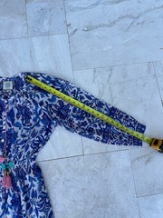 Bell by Alicia Bell/ Boho Print Midi Dress/ Cotton-Silk/ Violet Blues/ LG/ LkNw!