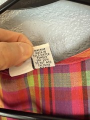 Honors Apparel Dress Womens Medium Plaid Sleeveless Button Front Pockets Bow