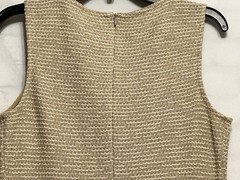 St. John Knits Textured Chunky Knit Sleeveless Sheath Dress in Cream sz 8