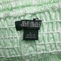 Wild Fable L Green White Gingham Square Neck Smocked Strappy Ruffle Hem Mini