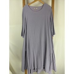 NWT Lands Down Under Purple 3/4 Sleeve Cotton Dress #1009 Size LARGE