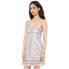 Parker Casey Beaded Patterned SequinWhite/Pink Women&rsquo;s Dress XS