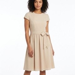 LANTING Bride Design Sleeve Bow Button Dress Women See Measurements