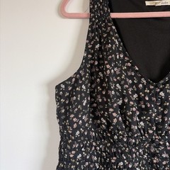 Rewind V Neck Sleeveless Faux Button Lined Hi Low Dress Women’s Size XXL