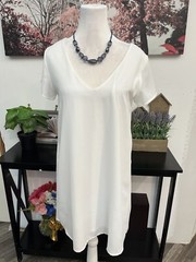 Lulus Freestyle White Shift Women’s Dress XS Short Sleeve 100% Polyester