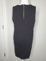 J. Crew Women’s Black 97% Cotton Gold Zip Sleeveless Sheath Dress Sz Medium