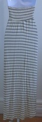 RED HAUTE Ivory Tan Navy Yellow Stripe Strapless Knit Dress Sz L