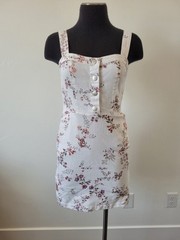 No Boundaries Floral Overall Dress Mini Bodycon Sweetheart Neckline Cottagecore